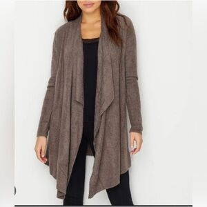 Barefoot Dreams Taupe Open Front Cardigan